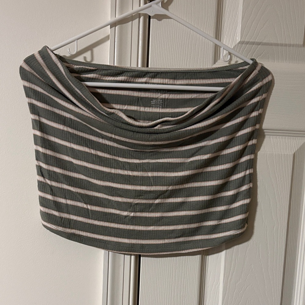 American Eagle Striped Off-Shoulder Tube Top
